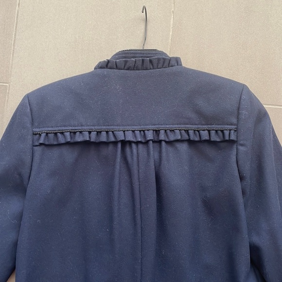 French Connection wool navy coat/jacket with black piping - Picture 9 of 17